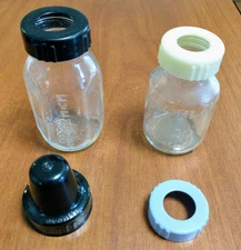 Vintage Evenflo & Similac Embossed Glass Baby Bottles 4 oz. Made in USA