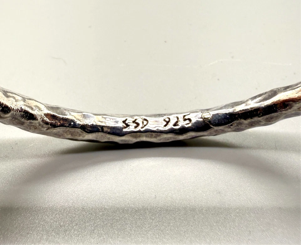Brazalete Brazalete Simon Sebbag Designs SSD Delgado Martillado Plata de Ley 925 Foto 3 de 3
