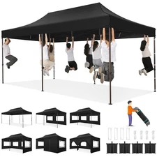 10'x20' Pop Up Canopy Tent Waterproof UPF 50+ Heavy Duty Gazebo with 6 Sidewalls