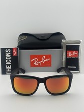 Ray Ban Justin Color Mix Matte Black/Red Mirror 54 mm Sunglasses RB4165 622/6Q