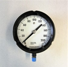 Ashcroft Duragauge 0-200 PSI 4" Face 1/4" NPT Bronze Tube/Brass Socket