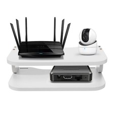 2-Tiers TV Component Holder Floating Shelf Set-top Box Shelf Wall Mount/Tabletop