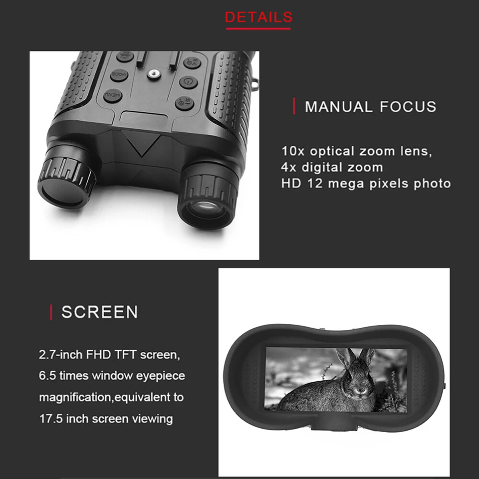 1080P NV8160 Night Vision Binoculars Infrared Digital Head Mount With Battery - Image 4 of 4