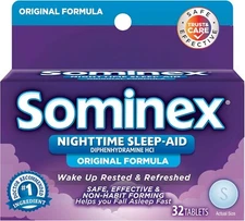 Sominex Nighttime Sleep-Aid, Safe and Effective, Non-Habit Forming, Original For