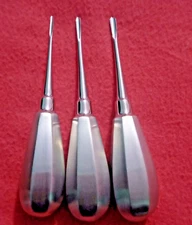 Set Of 3 Root Elevators STRIAGHT 2mm/3mm/4mm STAINLESS STEEL