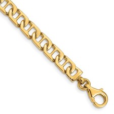 10K Yellow Gold 6.5mm Anchor Link Bracelet 7" 10.4g Gift for Mother