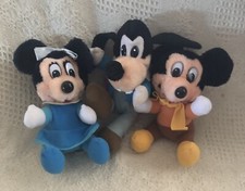 DISNEY HARDEES 1984 MICKEY'S CHRISTMAS CAROL PLUSH STUFFED TOYS SET OF 3 w GOOFY