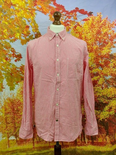 White Stuff red pink white check 100% cotton Shirt.  UK men's size Large