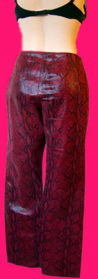 SNAKE python RED leather pelt pant 7 28 matrix gothic