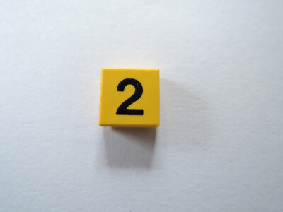 Lego 1 x Fliese 3070p02 gelb 1x1 bedr. schwarze Nr. 2