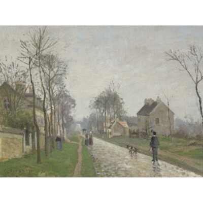 Pissarro Route De Versailles Louveciennes Regen Kunstdruck Leinwand 30x40 cm