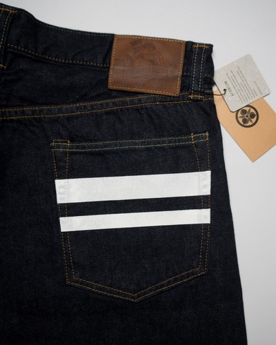 Momotaro 12.5oz Jacquard Selvedge Jeans Indigo Slim Straight Fit MJE2020M23 32 - Picture 8 of 9