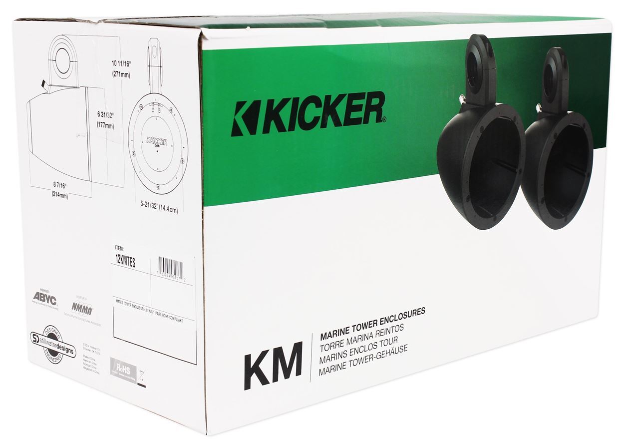 Парные корпуса Kicker 12KMTES Marine Wakeboard Tower для 6 и 65 динамиков