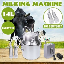 14L Plus Dual Head Farm Milking Machine Cow Portable Barrels Vacuum Pump AU