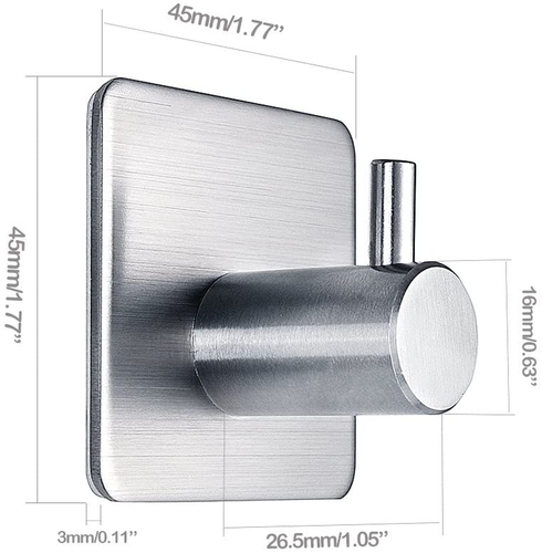 Adhesive Hooks Heavy Duty Wall Hooks Waterproof Stainless Steel Hooks for Hangin - Picture 3 of 12