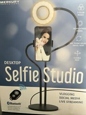 Merkury Desktop Selfie Studio Ring Light Phone Holder Bluetooth Remote Shutter