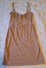 Fashionnova Rhinestone Pink Dress Corset Bustier Style Size Large