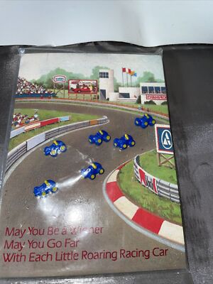 1983 Avon Roaring Racing Car Buttons Set of Six on Original Card Sealed
