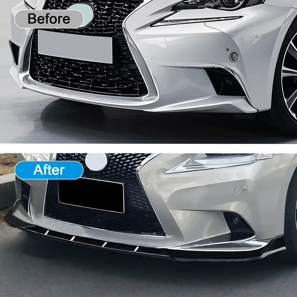 FIT 2014-2016 LEXUS IS250 IS350 F-SPORT PAINTED BLACK FRONT BUMPER BODY KIT LIP Foto 2 de 4