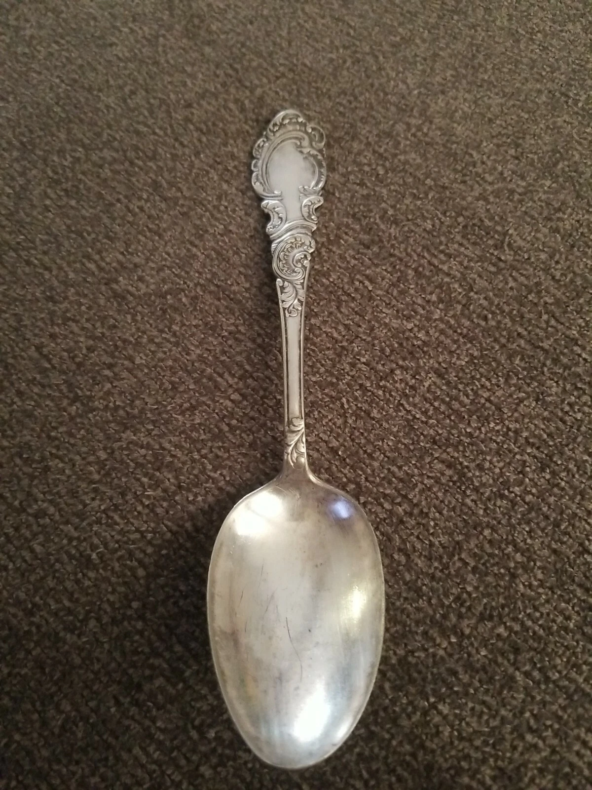 ALDINE ORNATE ANTIQUE 1895 ROGERS & HAMILTON SILVERPLATE SERVING SPOON. A6