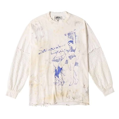 Sssaint louis  跳水印花  Lace Stitching Long Sleeves