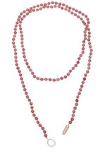 Rarities 60" RHODOLITE Pink OPAL Beaded Toggle Clasp Crystal Aura Necklace