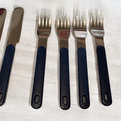 VTG Oneida Northland Stainless Japan Colormate Navy Blue 16 Pc Silverware Lot - Imagen 3 de 13