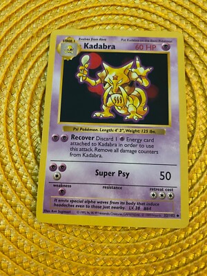 Pokemon Card Kadabra Shadowless 32/102 | eBay
