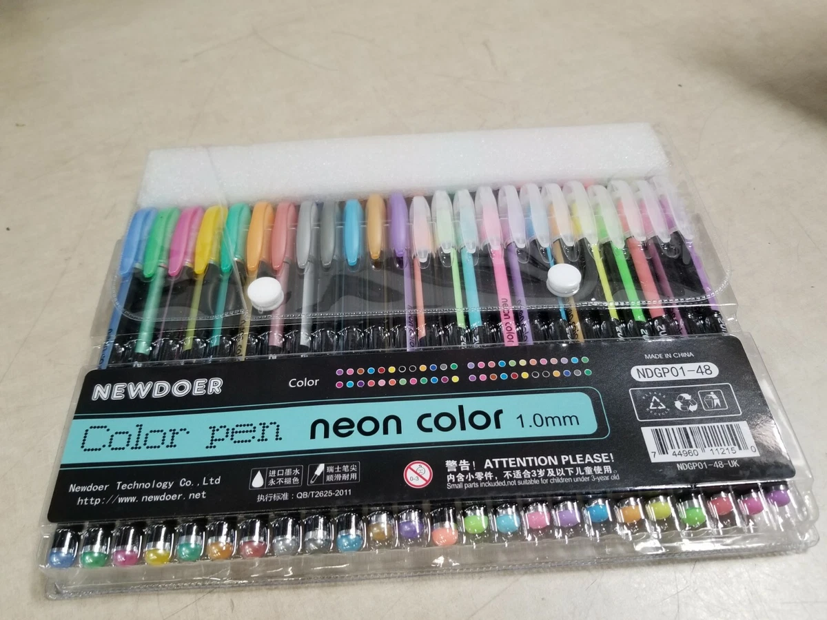 Set of 12 Colourful Neon Gel Pens – Amazing things are coming by