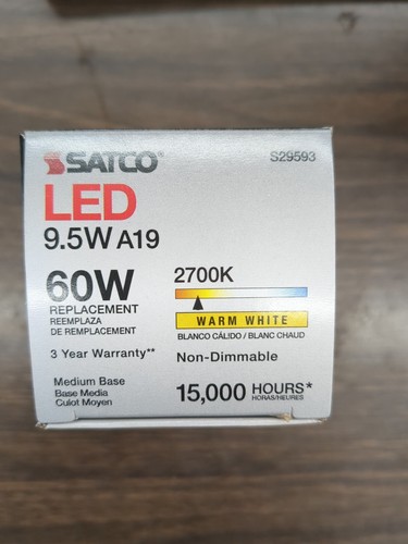 Satco S29593 120V A19 Medium Base Non-Dimmable LED Light Bulb 10W (Pack of 6) - Picture 5 of 7