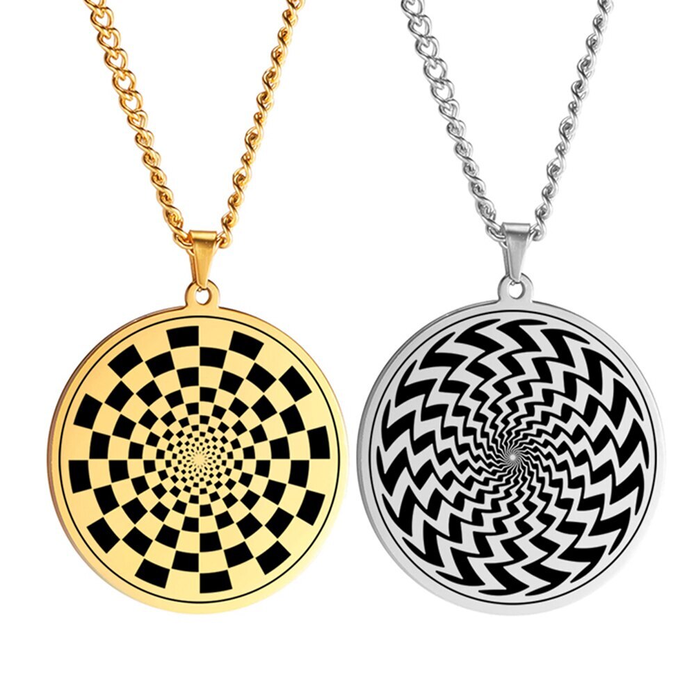 The Illusion of Amulet Pendant Necklace Geometric Hypnosis Talisman Jewelry