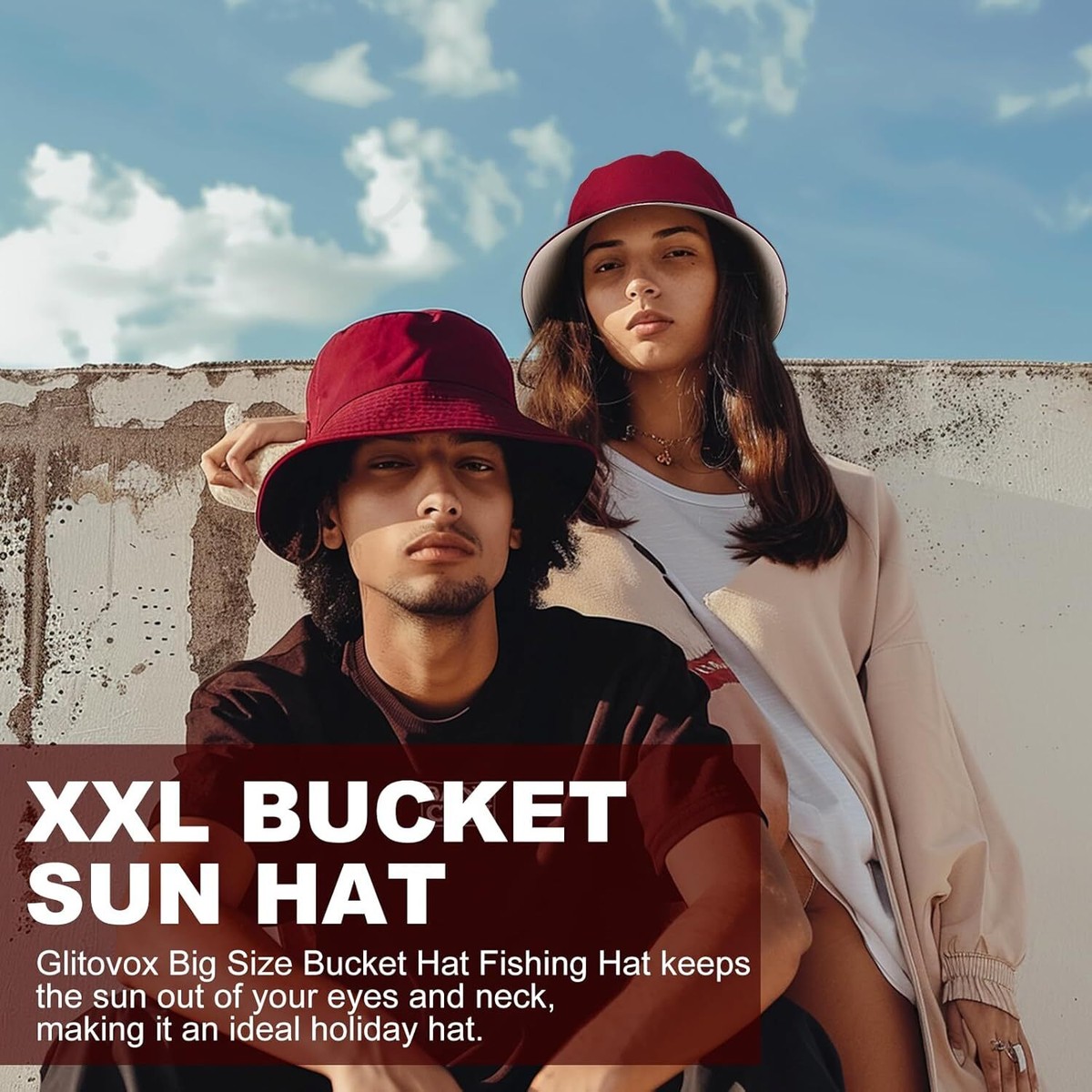 XG PRODUCTS2 Bucket Hat Mサイズ YTNKIV XXL Oversize Sun Hat Big Heads Bucket Hat Collapsible