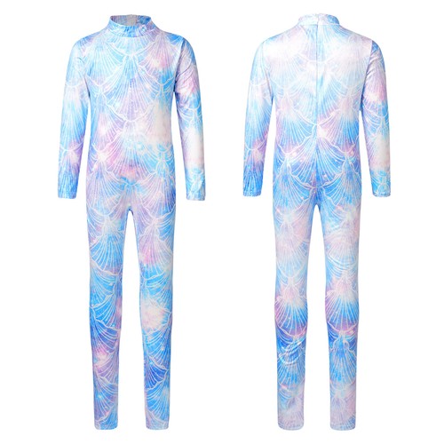 Kids Girls Mermaid Cosplay Costume Unitard Role Play Bodysuit Athletic Workout - Picture 38 of 72