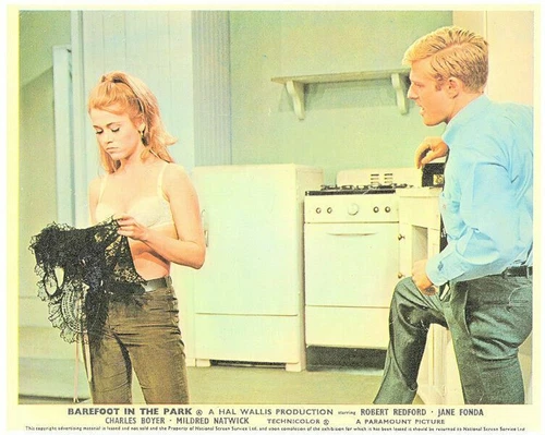BAREFOOT IN THE PARK ORIGINAL LOBBY CARD ROBERT REDFORD JANE FONDA BRA UNDERWEAR