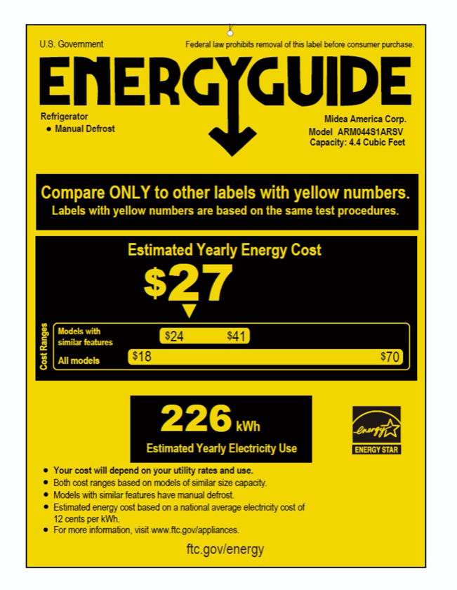 Black 4.4 Cu. Ft. Mini Fridge Collage Dorm Office Compact Refrigerators Freezer eBay