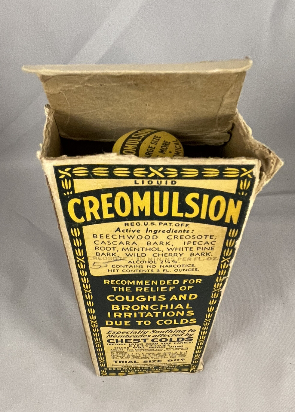 1930’s Liquid Creomulsion Cough Syrup Quack Medicine Bottle With Box eBay