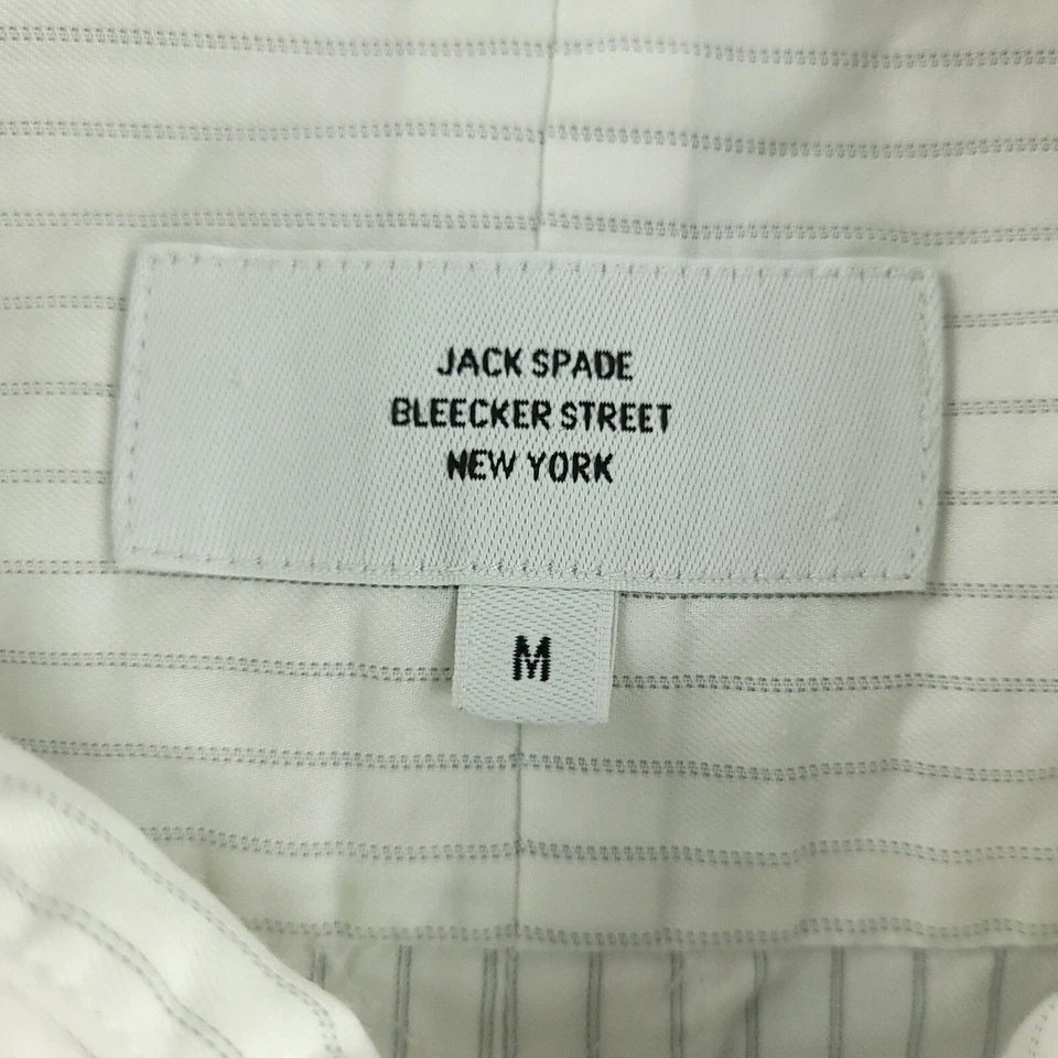 Jack Spade Shirt Mens Medium White Blue Business Office Casual Travel Preppy - Image 4 of 4