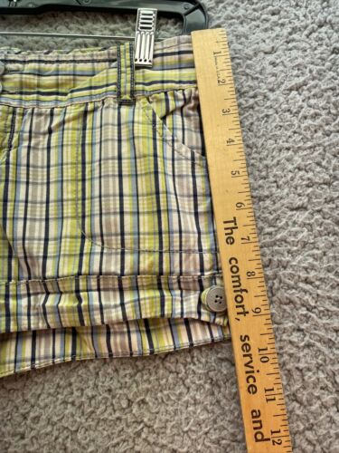 Pantalones cortos Mossimo supply para mujer talla 1 amarillo a cuadros RN 17730 - Imagen 4 de 9