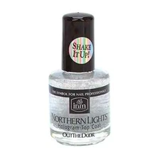 INM Northern Lights Silver Hologram Top Coat, Fast Drying, 1/2 Ounce