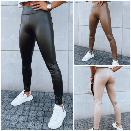 Women's Wax Leggings Long Faux Leather Pants Shiny Pants Tube Pants DSTREET M-2XL - Picture 1 of 10
