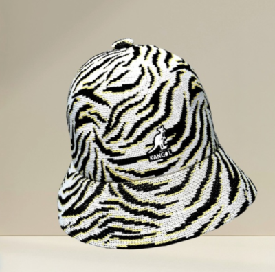 Men's Kangol Zebra Carnival White | Black | Yellow Casual Bucket