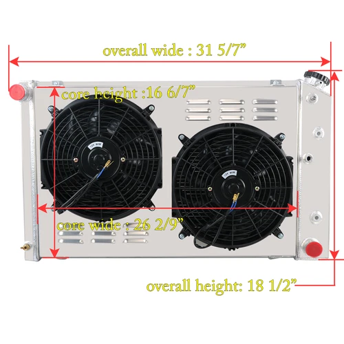 3 Row Radiator Shroud Fan FIT Chevy GMC C10 C20 K10 1970-1985/Impala 80-85 - Picture 2 of 10