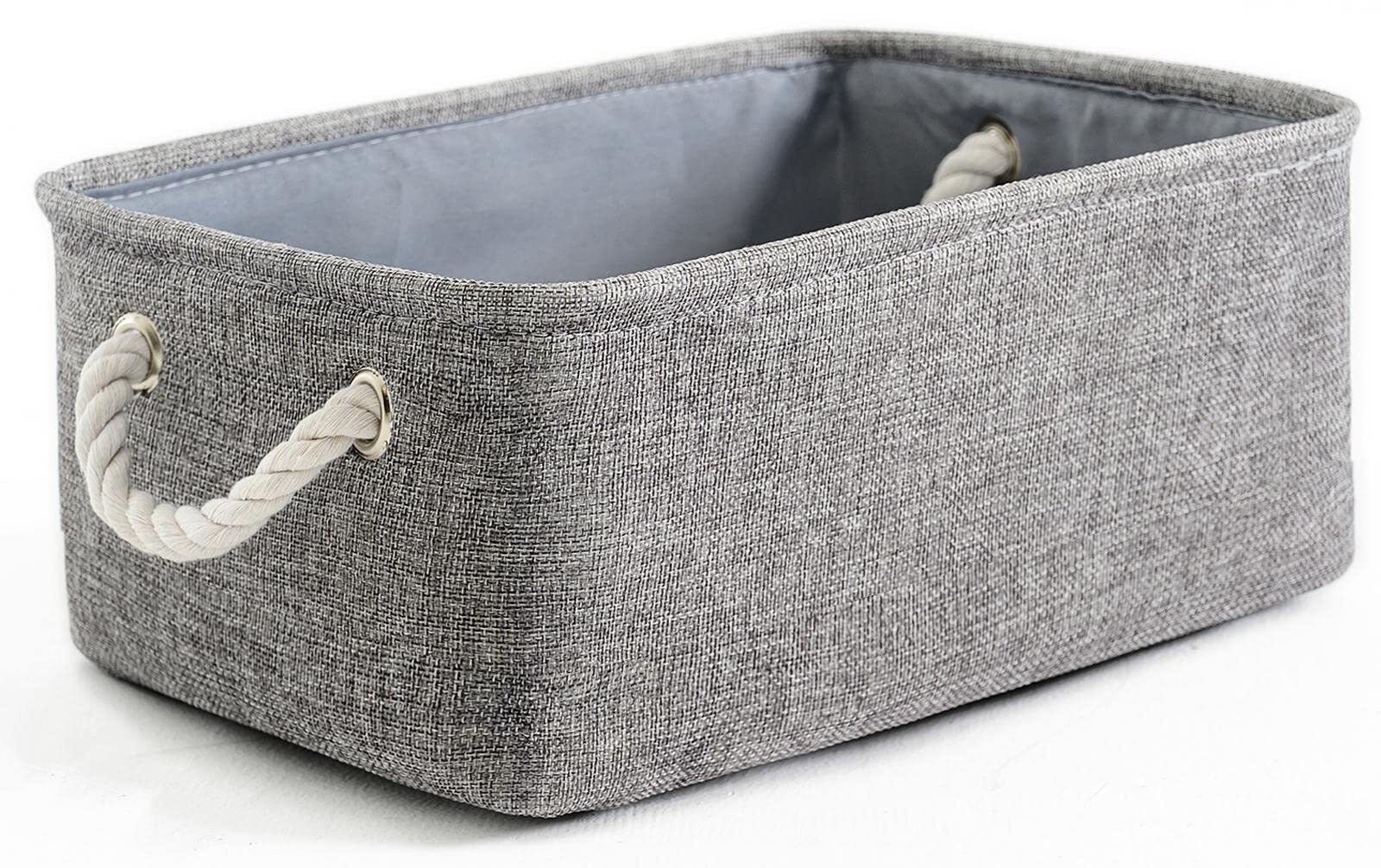 Storage Bins for Shelves - 11.8x7.9x5.2 inch Grey Small Storage Baskets for O...-image