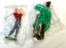 Golfer Cake Topper Lot of 14 Vintage Sealed Hong Kong S3