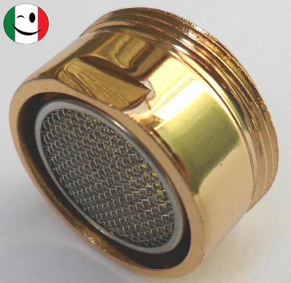 AERATORE OTTONE CON FILTRO ROMPIGETTO M 24x1 DORATO BAGNO ORO 24KT