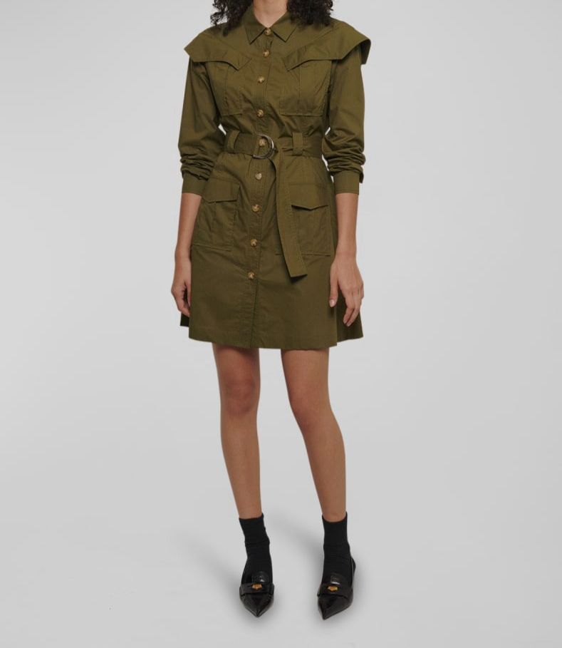 derek lam 10 crosby green dress Verity Utility Shirt pink bridesmaids dress