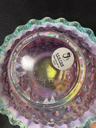 Fenton Hobnail Carnival Fairy Lamp Signed by Shelly Fenton 3 Pieces (P) - Picture 12 of 16