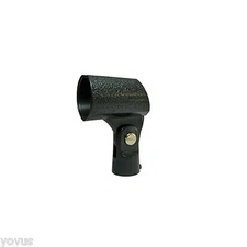 Standard size hard molded plastic mic stand microphone holder clip BLACK