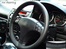 WŁOSKA SKÓRA POKROWIEC NA KIEROWNICĘ DO MAZDA 6 CZARNY