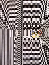 15674.Wall Decor Poster.Interior Art.Mexico 1968 Olympics Travel B&W Lines